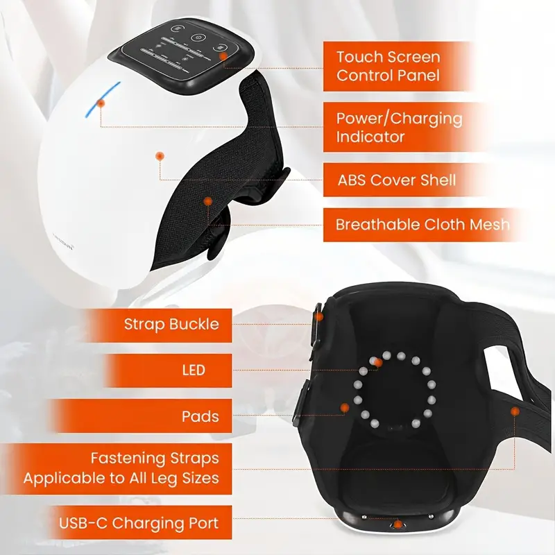 LED Screen Wireless Knee Massager With Cycle Heating